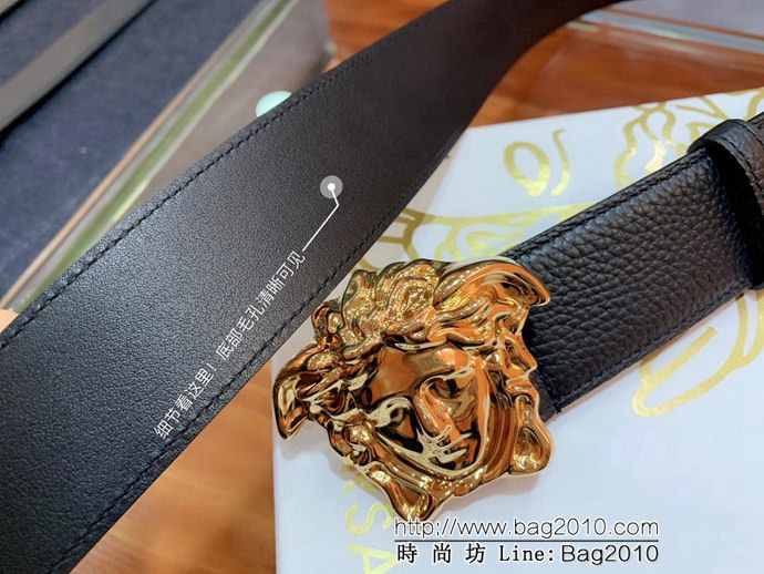 VERSACE範思哲 外貿原單貨 原廠荔枝紋牛皮 全粒面小牛皮底 男士皮帶 高端人士首選  xfp1328